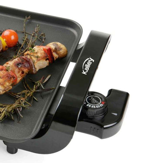 Asador KALLEY K-AGL15 Grill Liso Negro